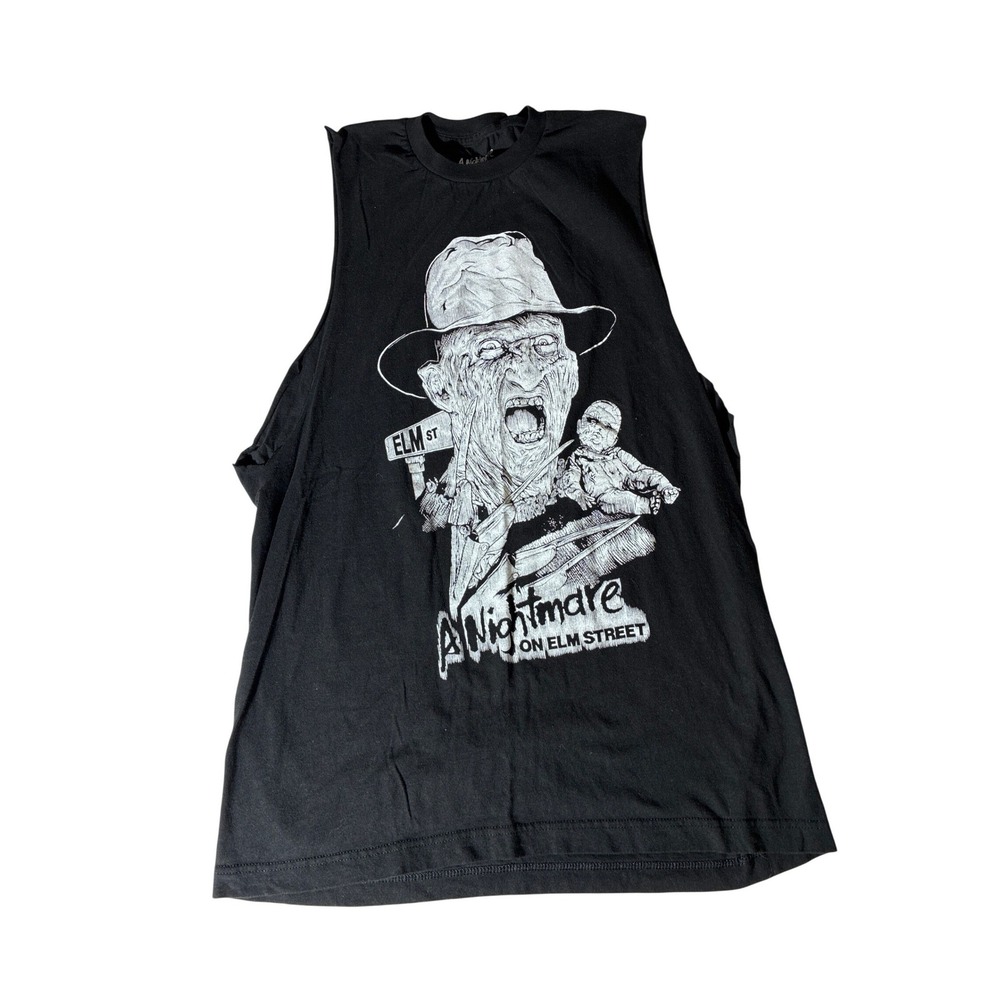 A Nightmare on Elm Street Freddy Krueger Muscle Tee Black Mens Large
